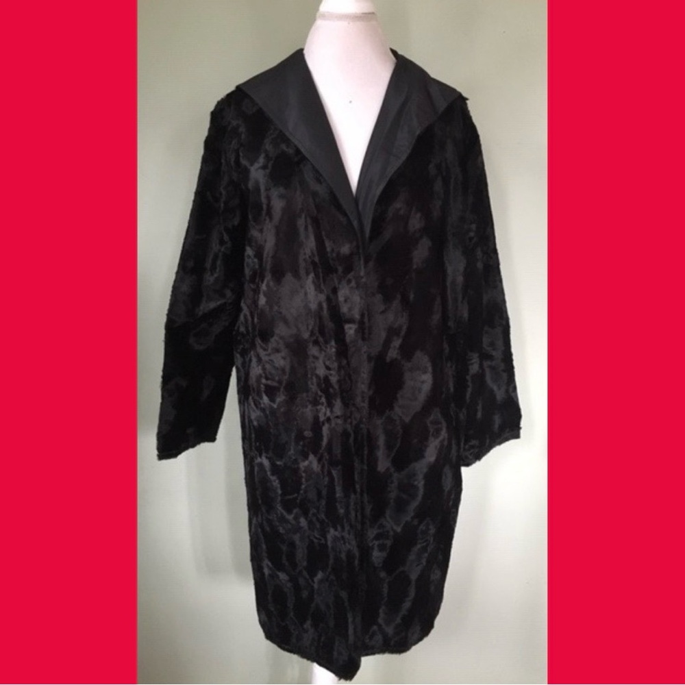 Luxury Designer ZORAN Black Crushed Velvet Jacket Coat Elegant O/S NWT! 50% OFF!